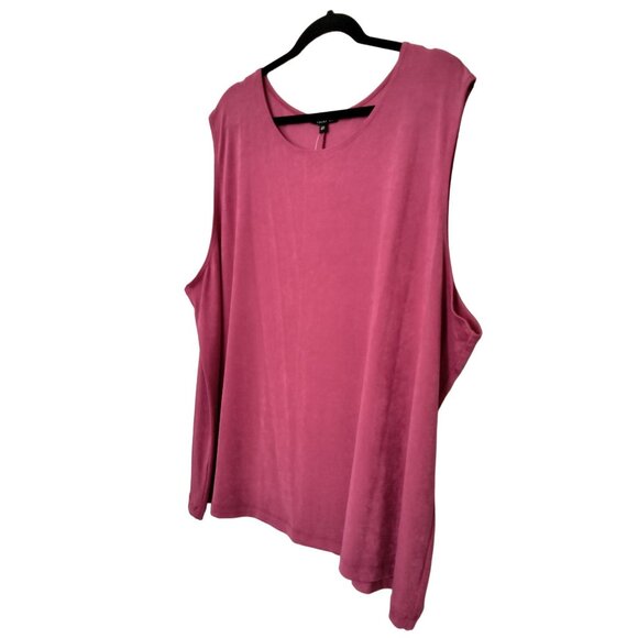 Vikki Vi Plus Size 4X Tank Top Sleeveless Pink Relaxed Fit Flowy USA-Made - Picture 3 of 8